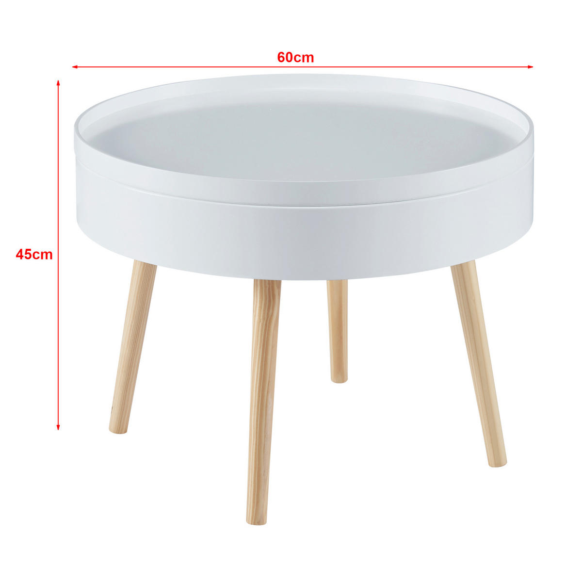COUCHTISCH Bongard 60/60/45 - Weiß, Holzwerkstoff (60/60/45cm) - [en.casa]