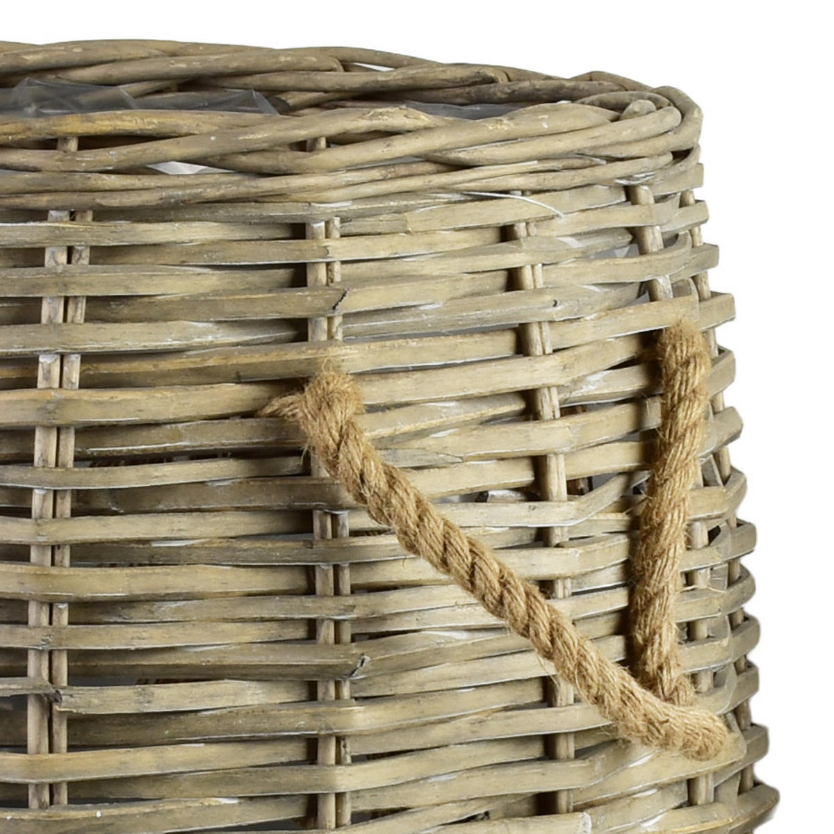 BLUMENTOPF Gustav 3er Set beige 50/50/48 cm Weide - Beige, Holzwerkstoff (50cm) - Mondex
