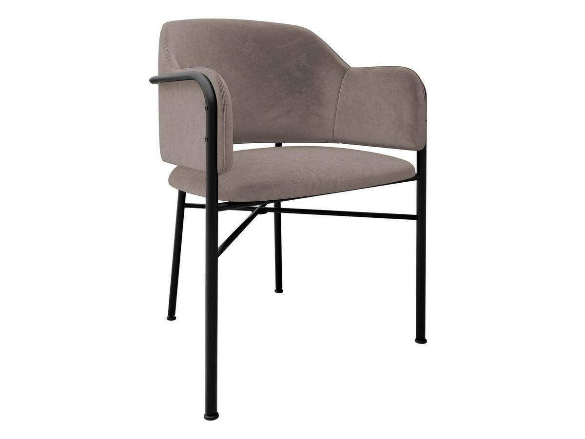 POLSTERSTUHL Delivio - Schwarz/Grau, Textil/Metall (56/79/55cm) - MIRJAN24