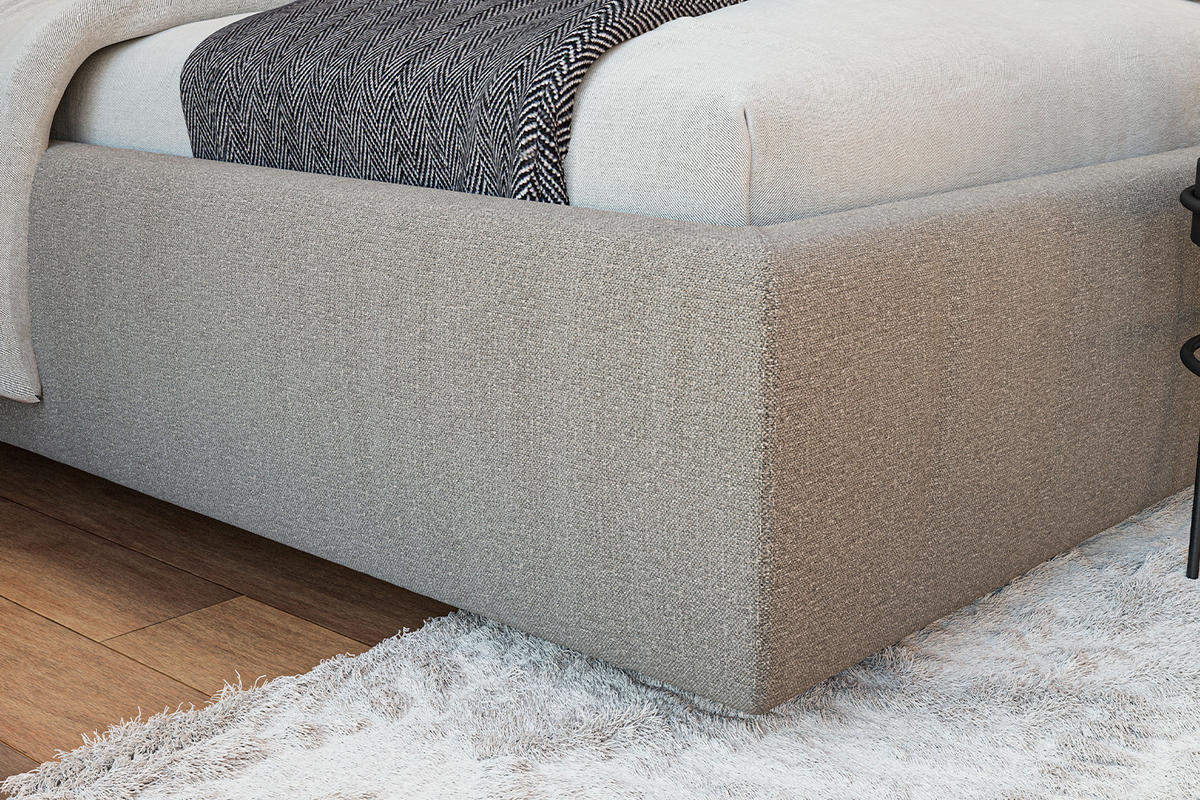 POLSTERBETT HENRY Taupe Cord - Taupe/Grau, Textil (140/200cm) - KAWOLA