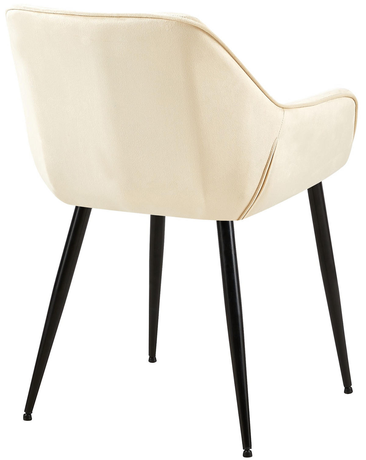 ARMLEHNENSTUHL 2er Set Samt creme - Creme/Schwarz, Textil/Metall (52/82/63cm) - CLP