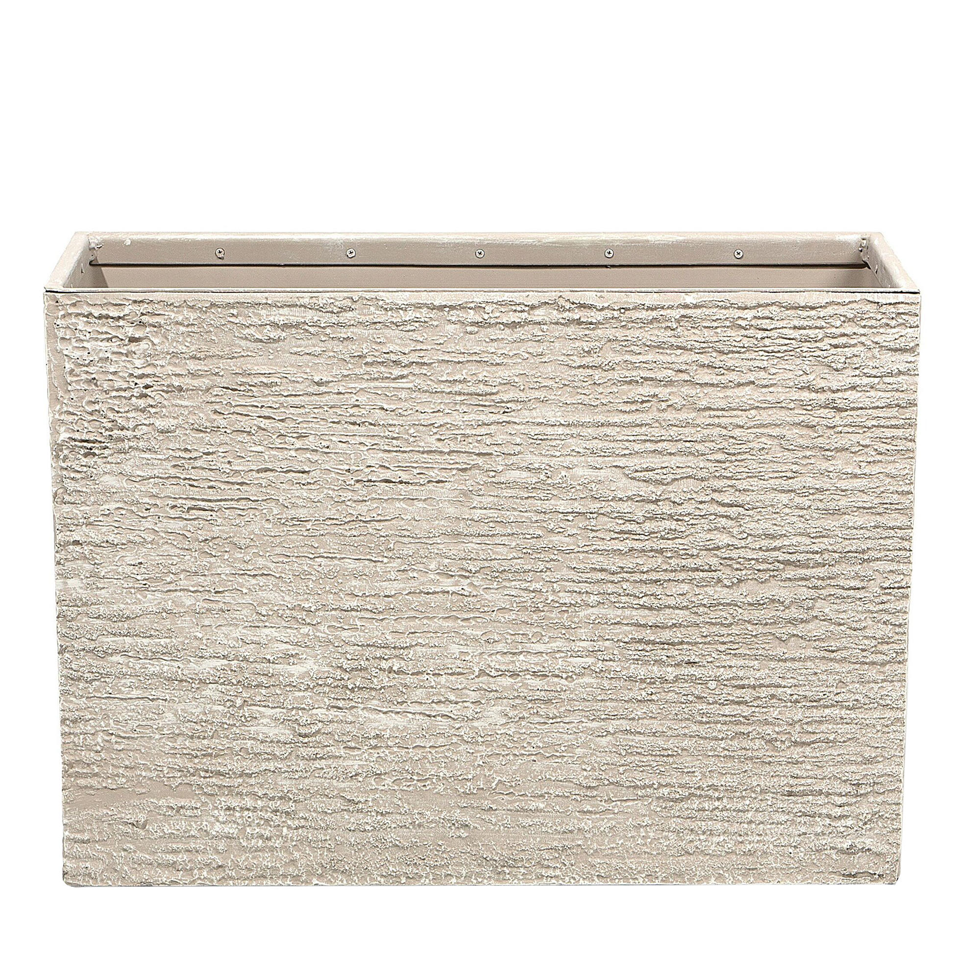 BLUMENTOPF hellbeige rechteckig 29/70/50 cm Edessa - Beige, Stein (50cm) - Beliani