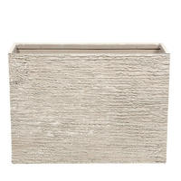 BLUMENTOPF hellbeige rechteckig 29/70/50 cm Edessa - Beige, Stein (50cm) - Beliani