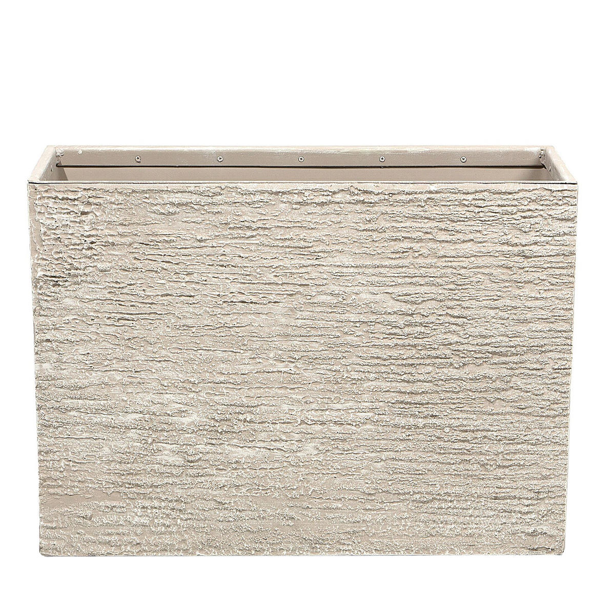 BLUMENTOPF hellbeige rechteckig 29/70/50 cm Edessa - Beige, Stein (50cm) - Beliani