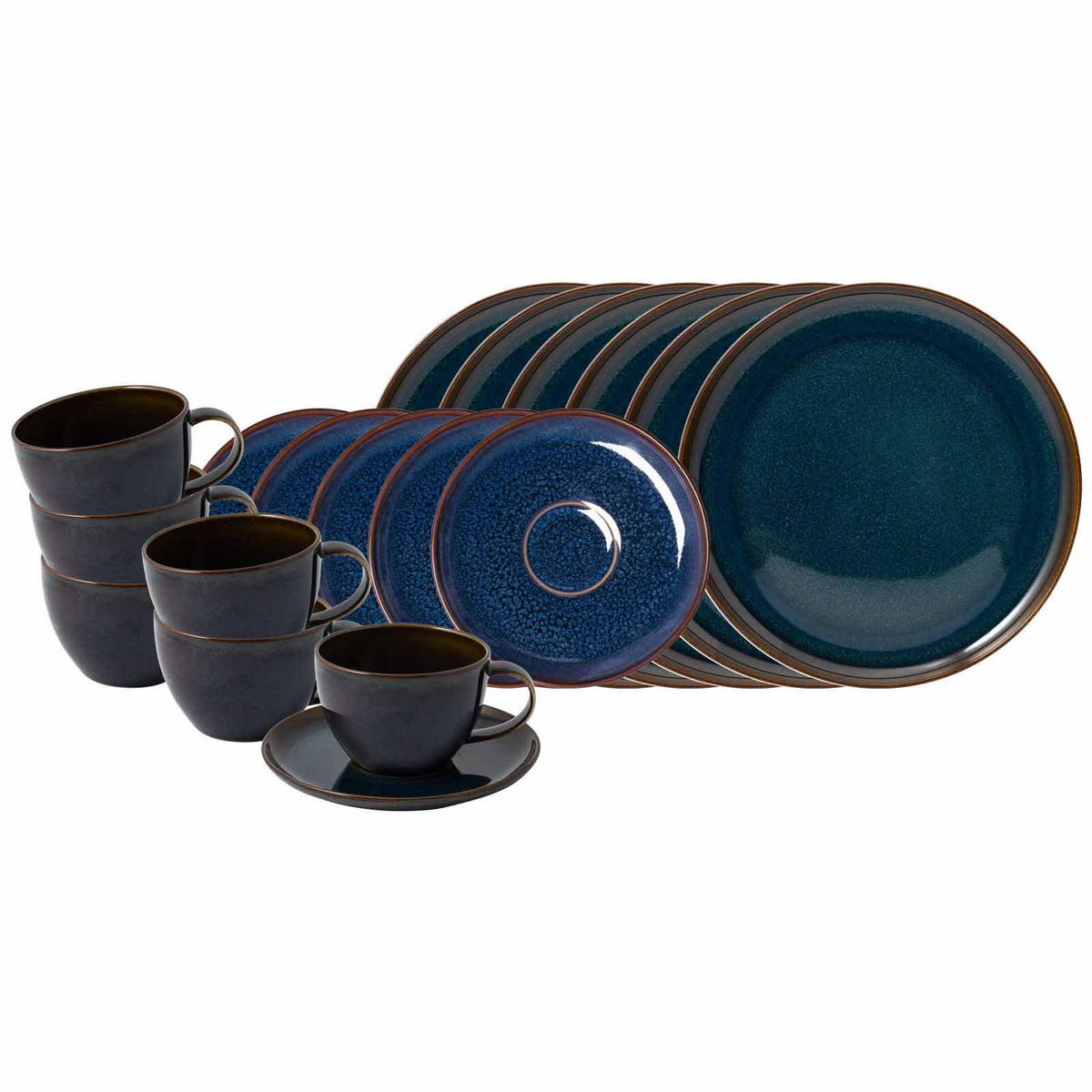 KAFFEESERVICE Crafted Denim 18er Set - Blau, Keramik (1/1/1cm) - like.Villeroy & Boch