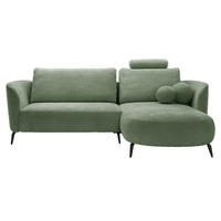 ECKSOFA auf Füßen Kendra 260 cm mit Schlaffunktion, Rechts, Grün - Grün, Holz (180/260cm) - Emporius