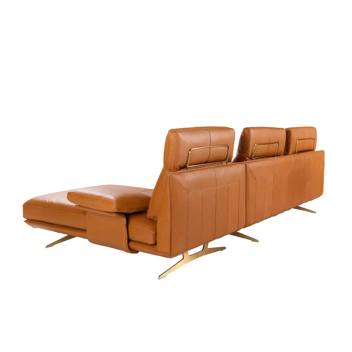 ECKSOFA Rechtes Chaiselongue-Sofa aus braunem Terrakotta-Leder 333/169/102 cm - Terracotta, Leder (333/169cm) - ANGEL CERDA
