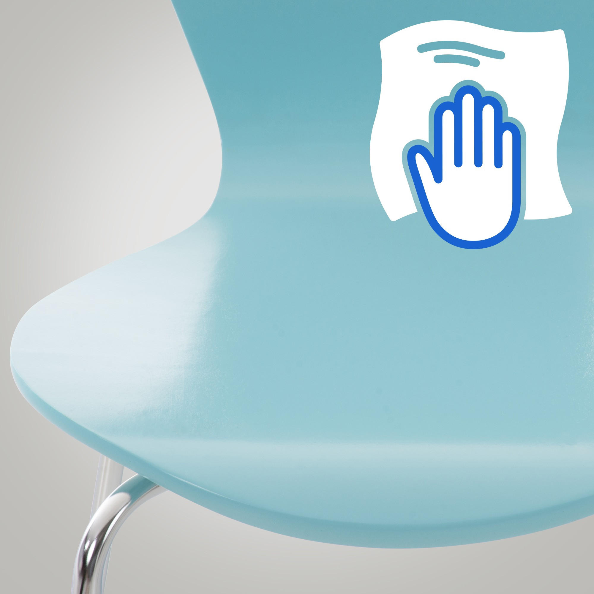 BESUCHERSTUHL 4er Set Holz Hellblau - Hellblau, Holz/Metall (45/85/49cm) - CLP