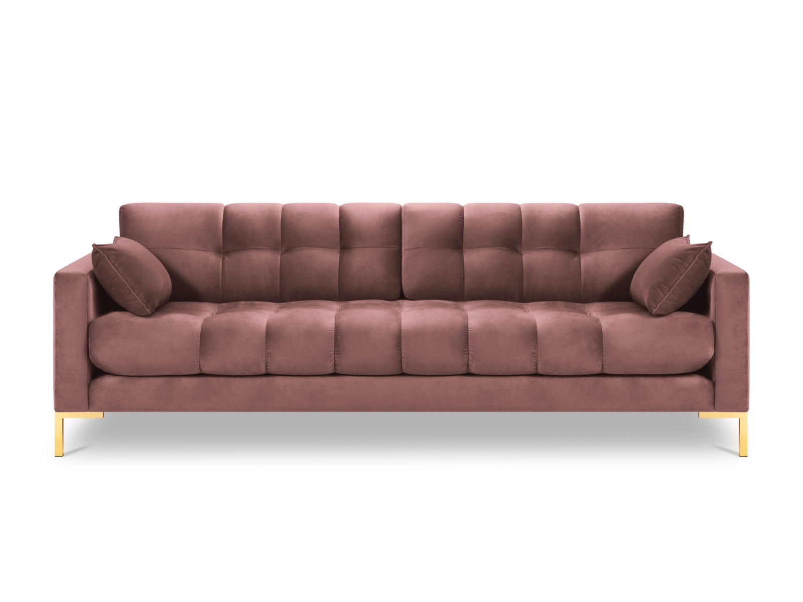 SOFA Mamaia aus Samt rosa 4 Sitzplätze - Pink, Textil (92/75/217cm) - Micadoni