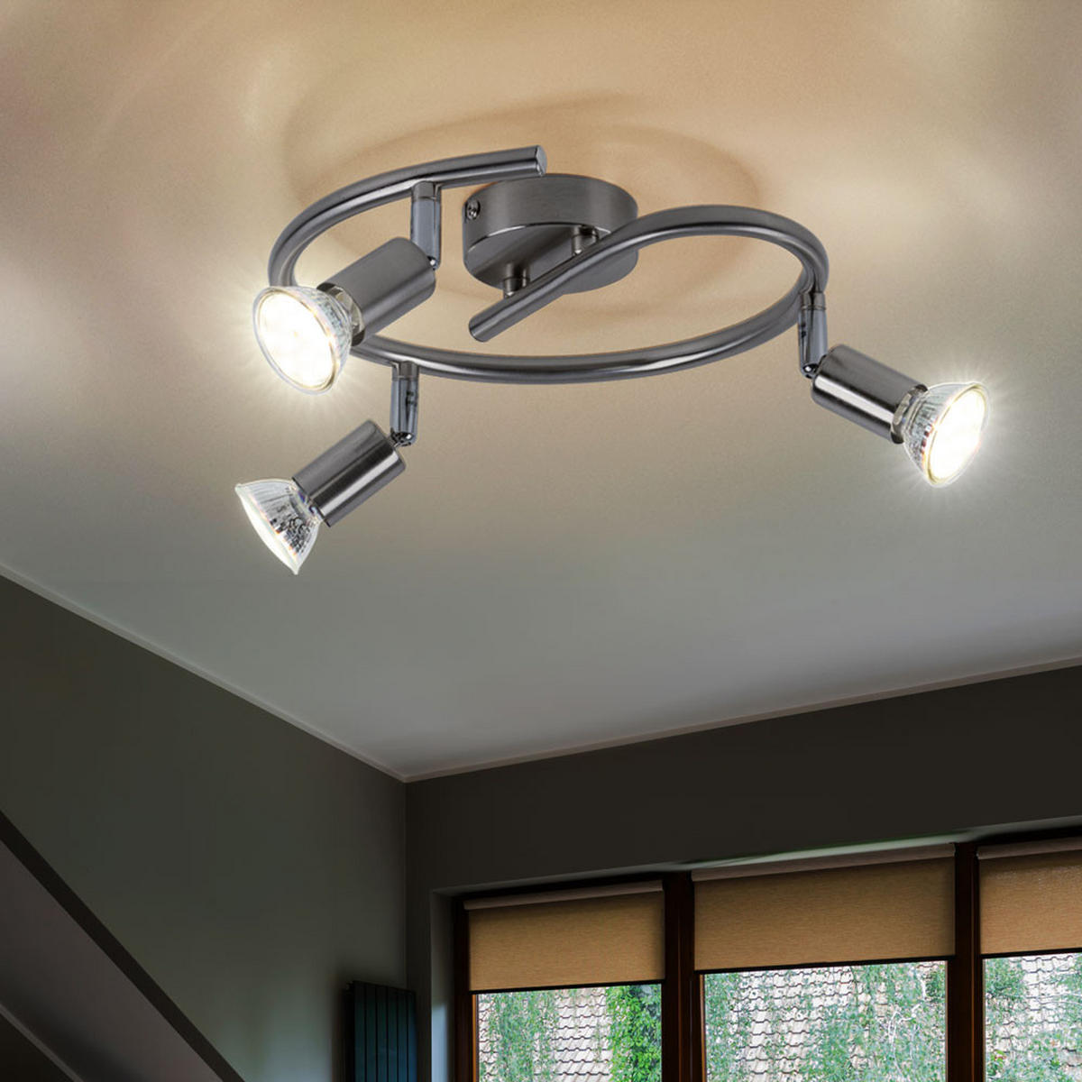 LED DECKENLEUCHTE MATRIX Matt Nickel Silber - Silberfarben, Metall (25/25/15cm)