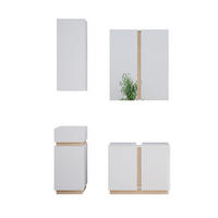 BADMÖBEL-SET Gloria Weiß 4 Teile - Weiß/Sonoma Eiche, Holzwerkstoff (70/55/34cm) - Vicco