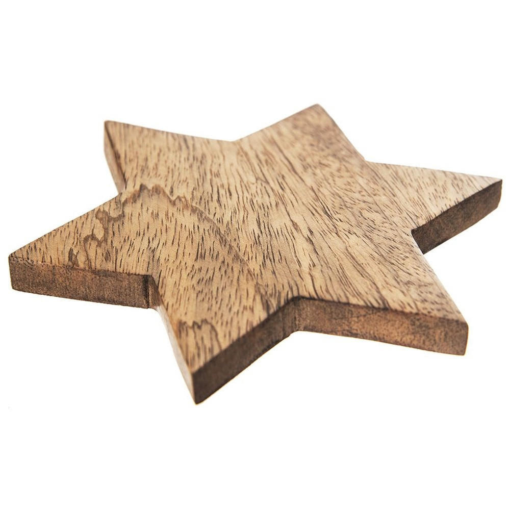 UNTERSETZER STERN, Mangoholz, natur, Ø 12,5 cm - Braun, Holz (12.5cm) - Orion 