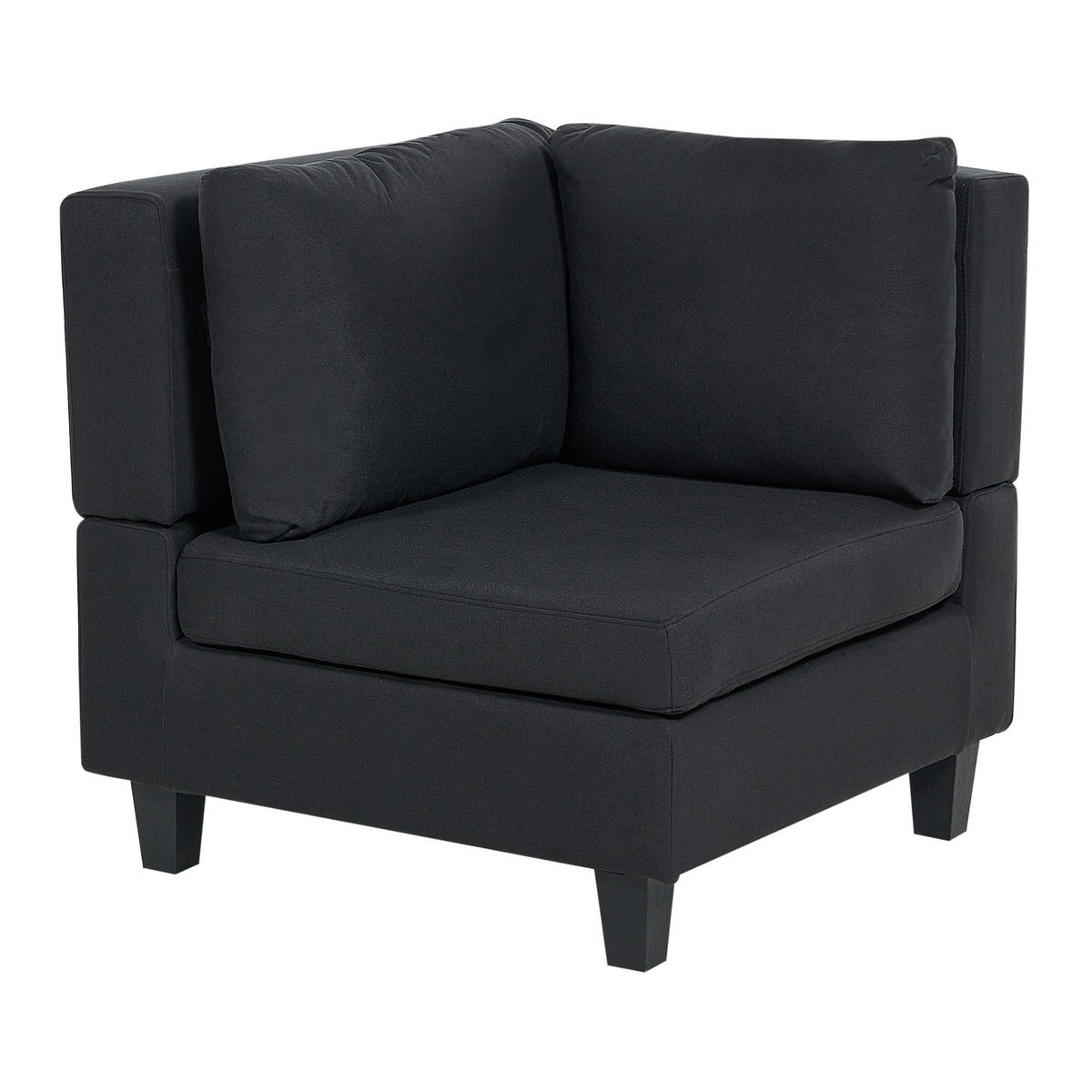 MODULÁRNÍ POHOVKA 5-místná Tvar U Černá Látka Unstad - černá, textil (228/72/76cm) - Beliani