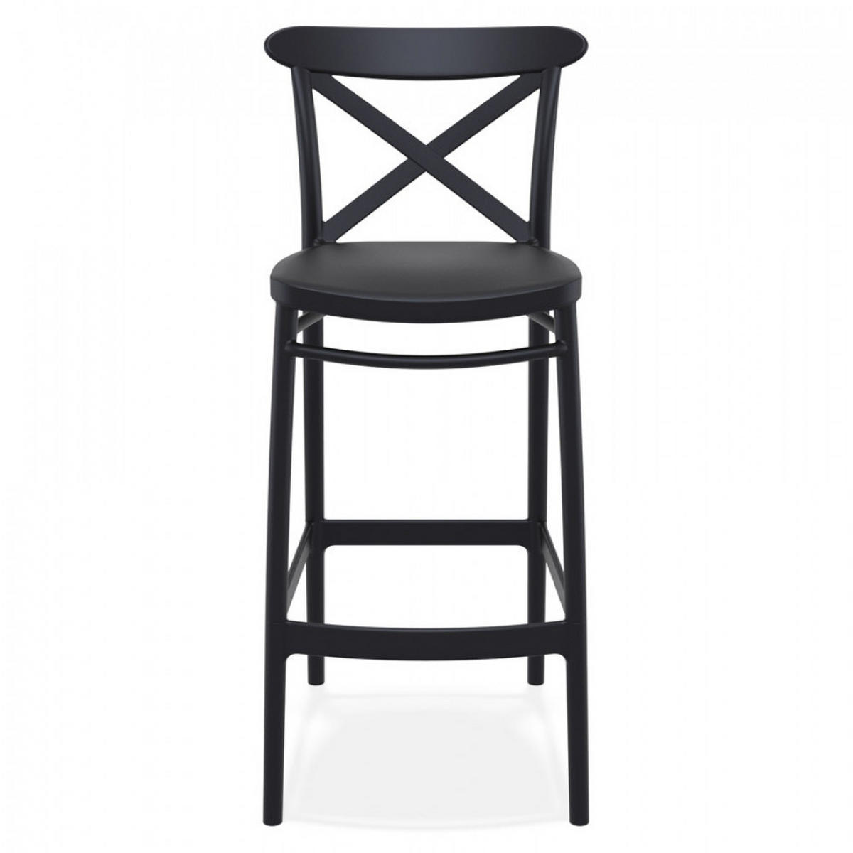 BARHOCKER Schwarz 45x106x52cm - Schwarz, Kunststoff (45/106/52cm) - AlterEgo