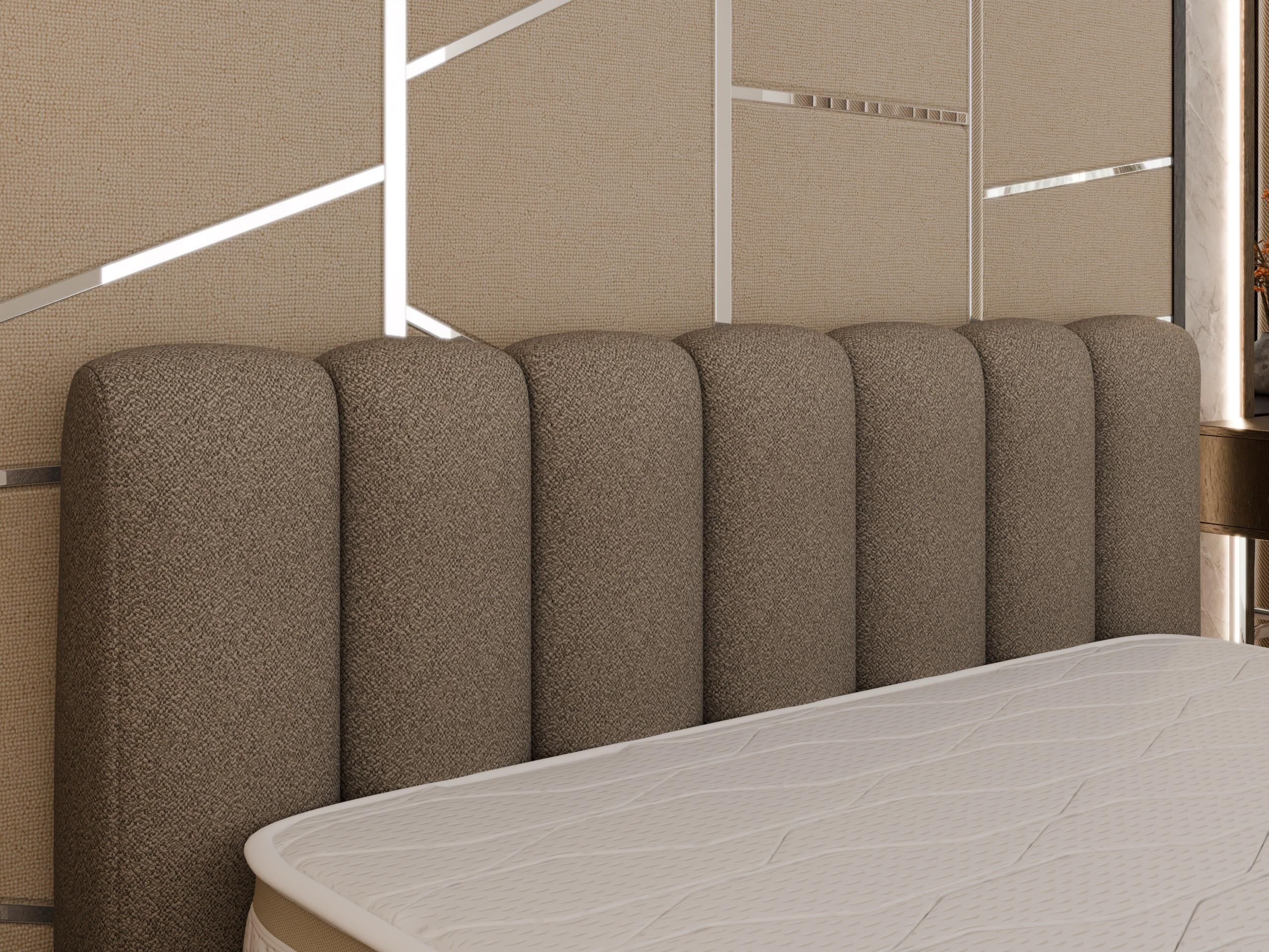 POLSTERBETT Zaira 180x200cm – Elegantes Polsterbett für modernen Wohnstil , ohne matratze, braun - Braun, Holz (180/200cm) - Panda Möbel