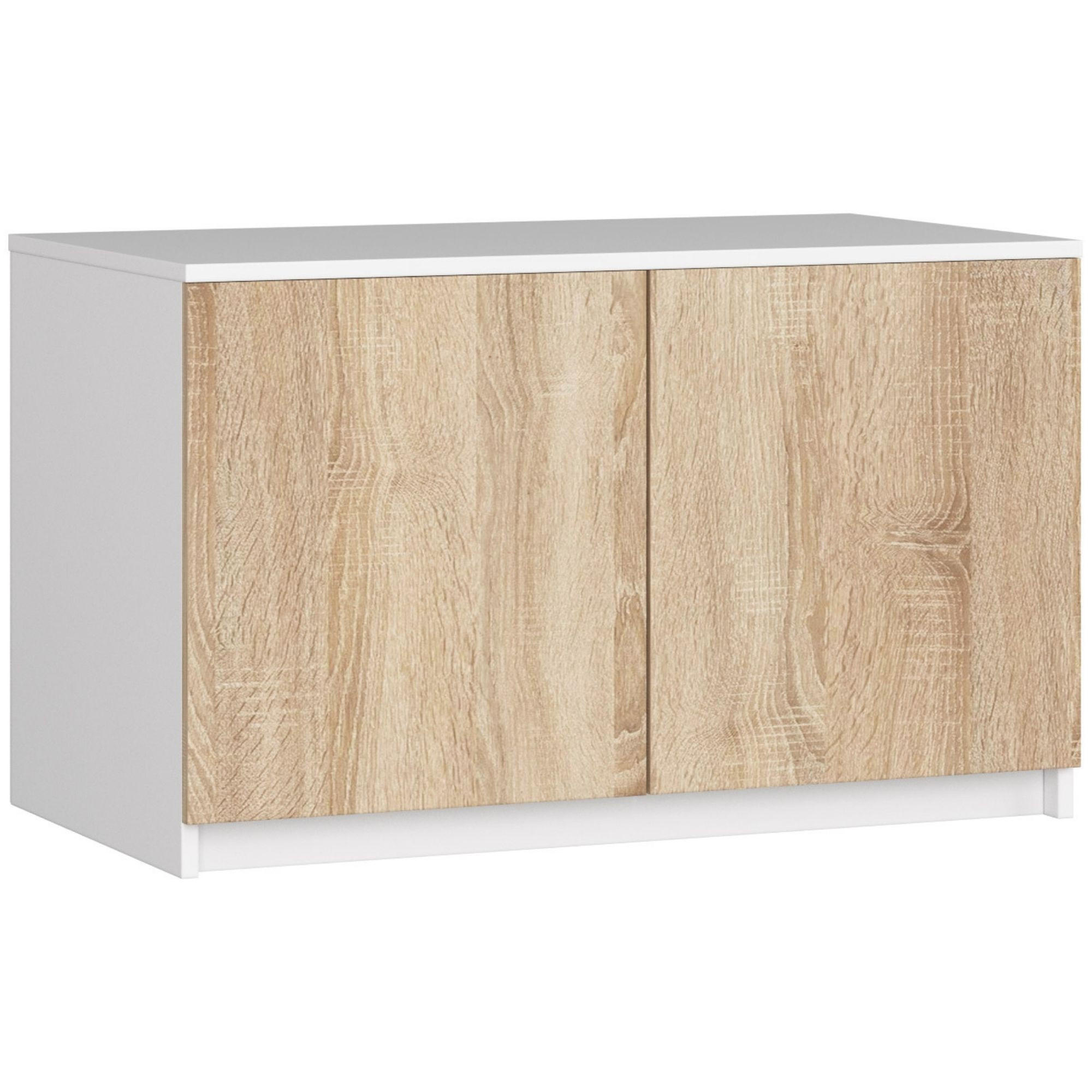 Akord Kleiderschrank Weiß, Sonoma Eiche 90x55x51 cm