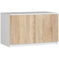 KLEIDERSCHRANK AUFSATZSCHRANK Weiß,Sonoma-Eiche 90x51x55cm - Weiß/Sonoma Eiche, Holzwerkstoff (90/55/51cm) - Akord