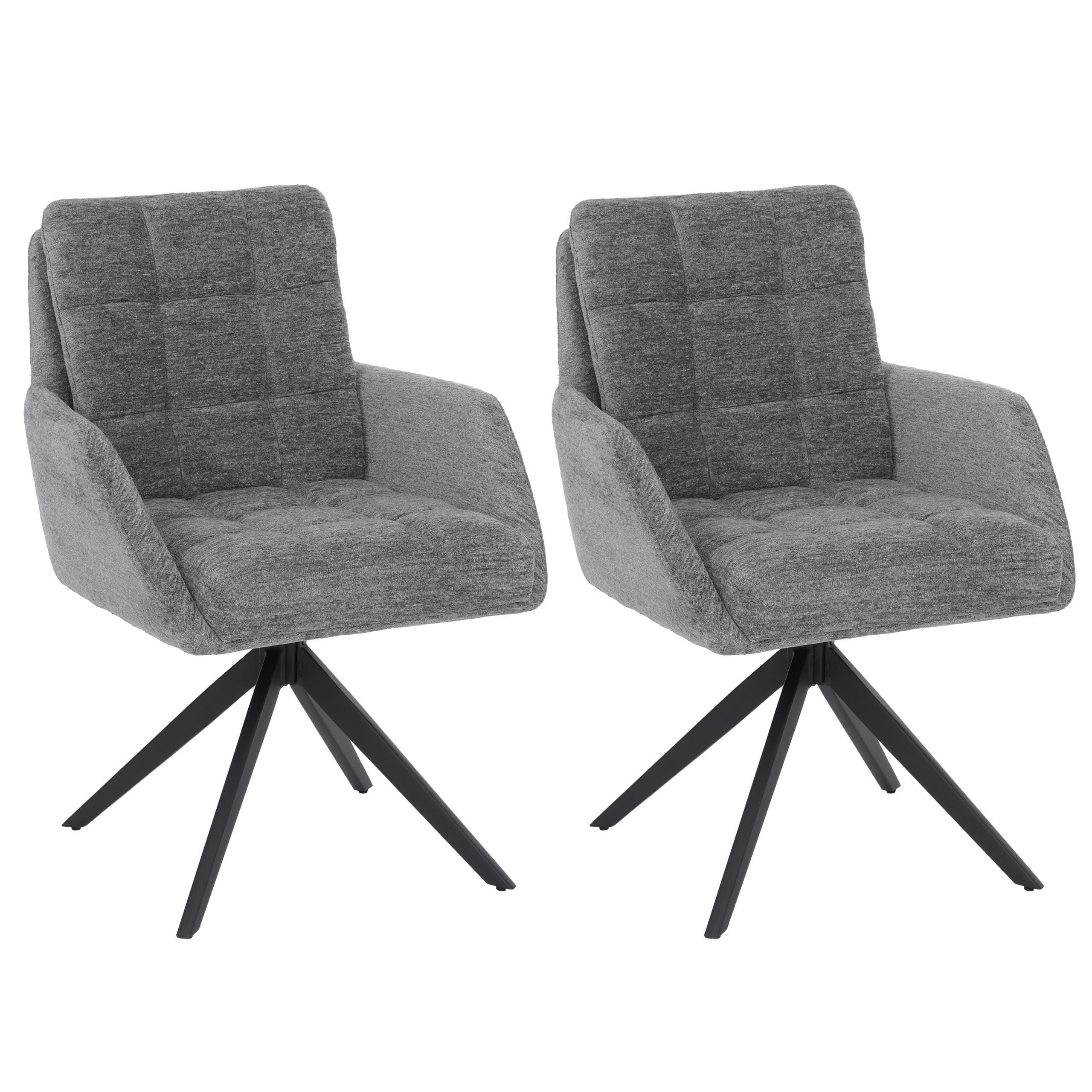 JÍDELNÍ ŽIDLE Šedá, sada 2 ks - šedá, textil (61/89/66cm) - MCW