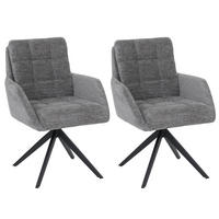 ESSZIMMERSTUHL Grau 2er-Set - Grau, Textil (61/89/66cm) - MCW