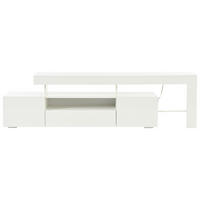 TV-SCHRANK 192/37/53 cm Weiß Hochglanz mit LED und 3 Türen - Weiß, Holzwerkstoff (192/53/37cm) - Oxeza