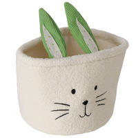 KORB Nikkel mit Hasenmotiv - Beige, Textil (18/27/18cm) - Boltze Home