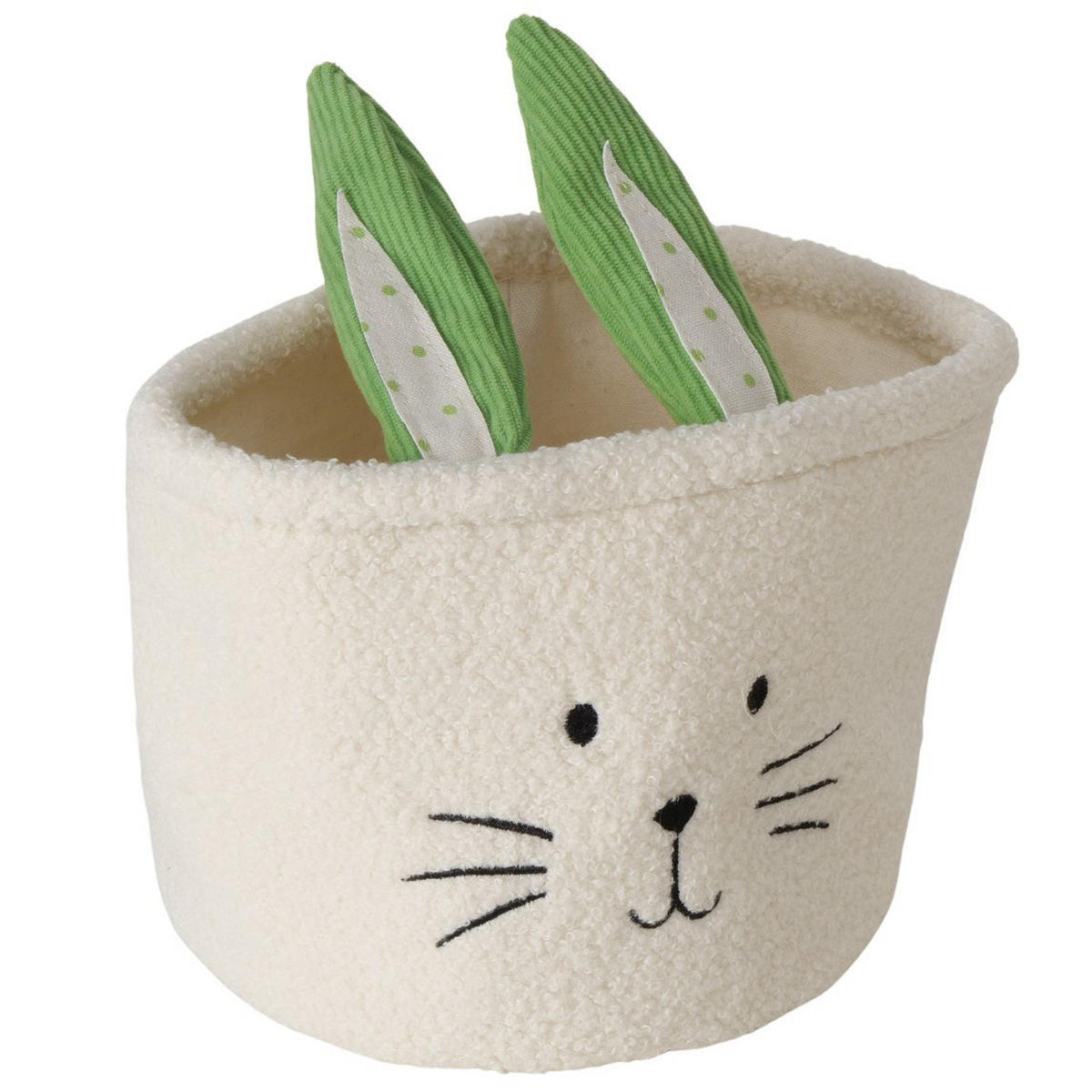 KORB Nikkel mit Hasenmotiv - Beige, Textil (18/27/18cm) - Boltze Home