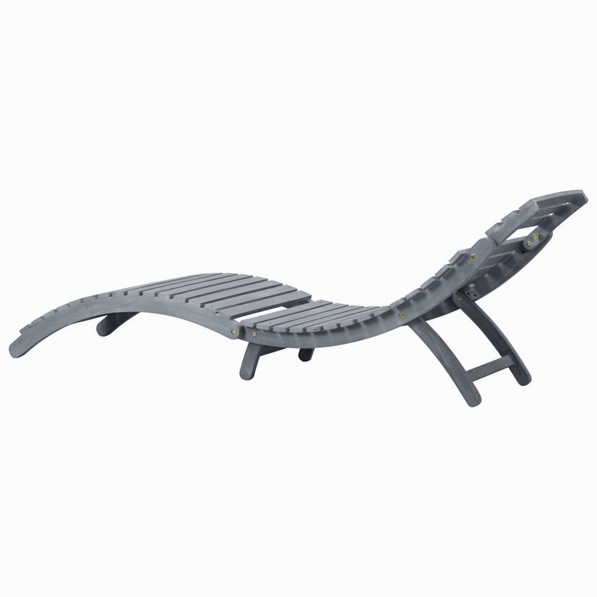 SONNENLIEGE Grau Massivholz Akazie - Grau, Holz (60/51/190cm) - furnicato