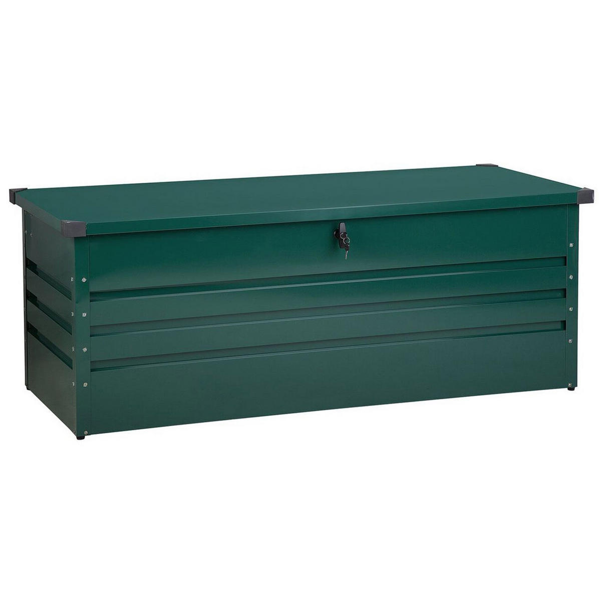 AUFLAGENBOX Stahl dunkelgrün 165/70 cm Cebrosa - Grün, Metall (165/67/70cm) - Beliani