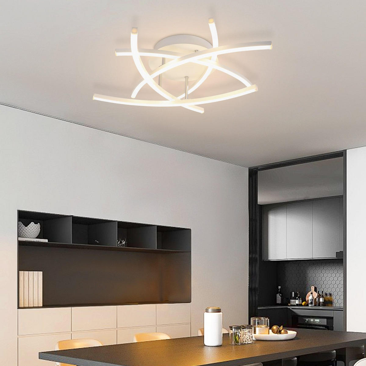 LED-DECKENLEUCHTE Mack 52/52/13cm - Weiß, Metall (52/52/13cm) - Nettlife