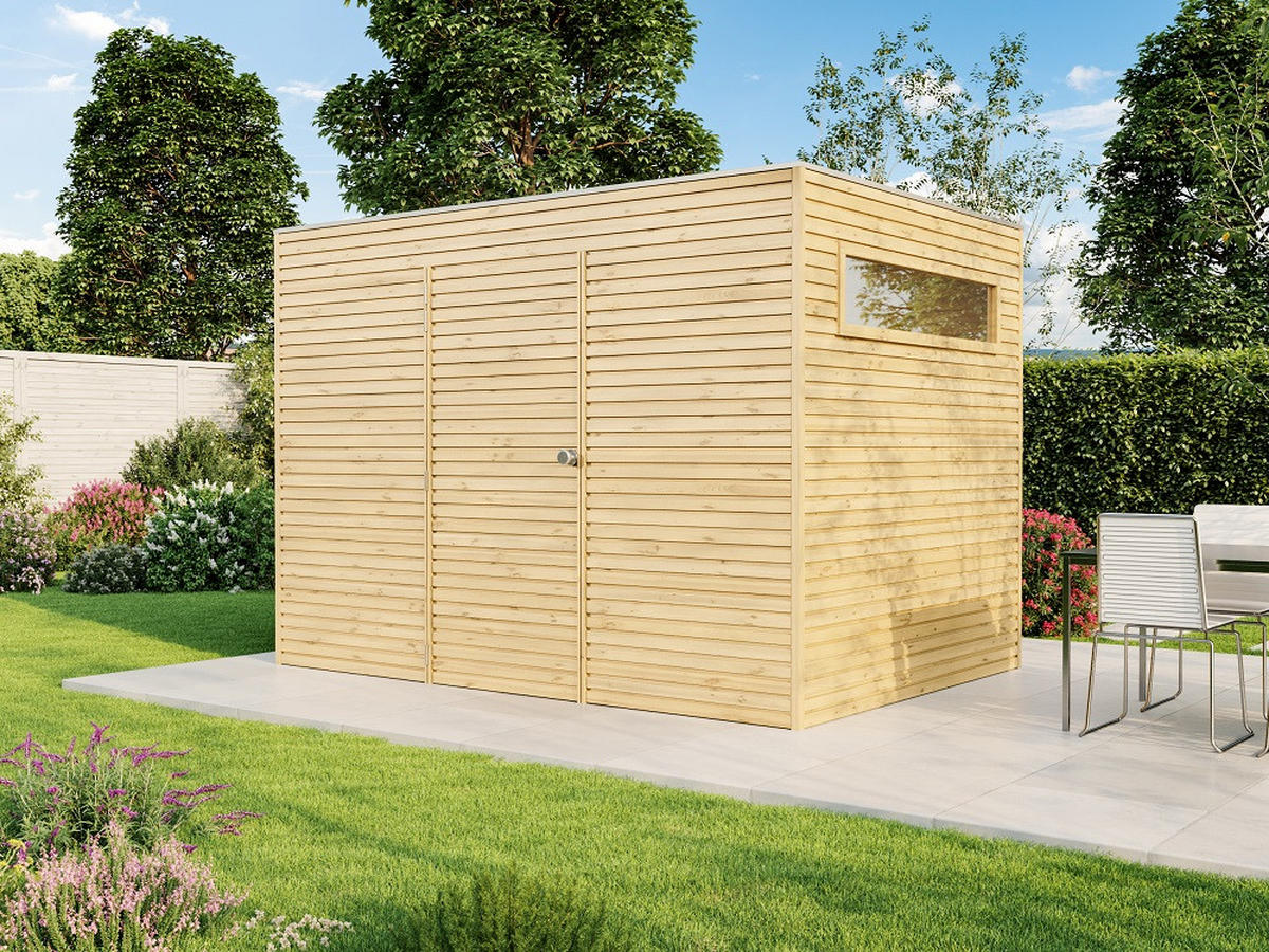 GERÄTEHAUS Holz Qube - Braun, Holz (300/216/210cm) - Alpholz