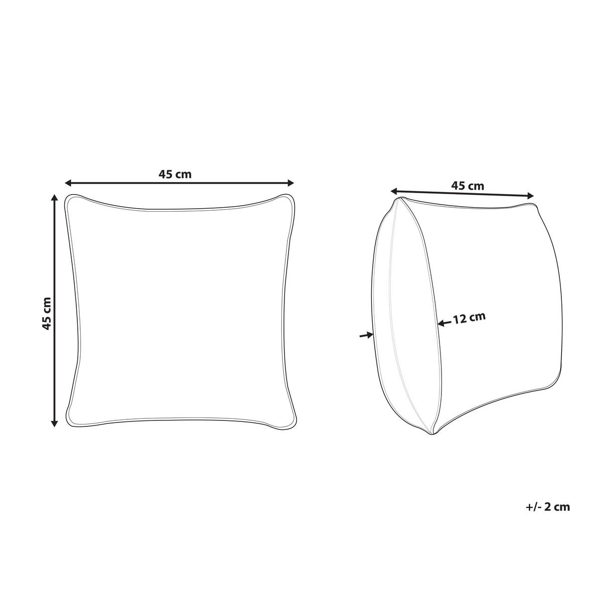 DEKOKISSEN Grün 45/45 cm Chmistar - Braun/Grün, Textil (45/45/12cm) - Beliani