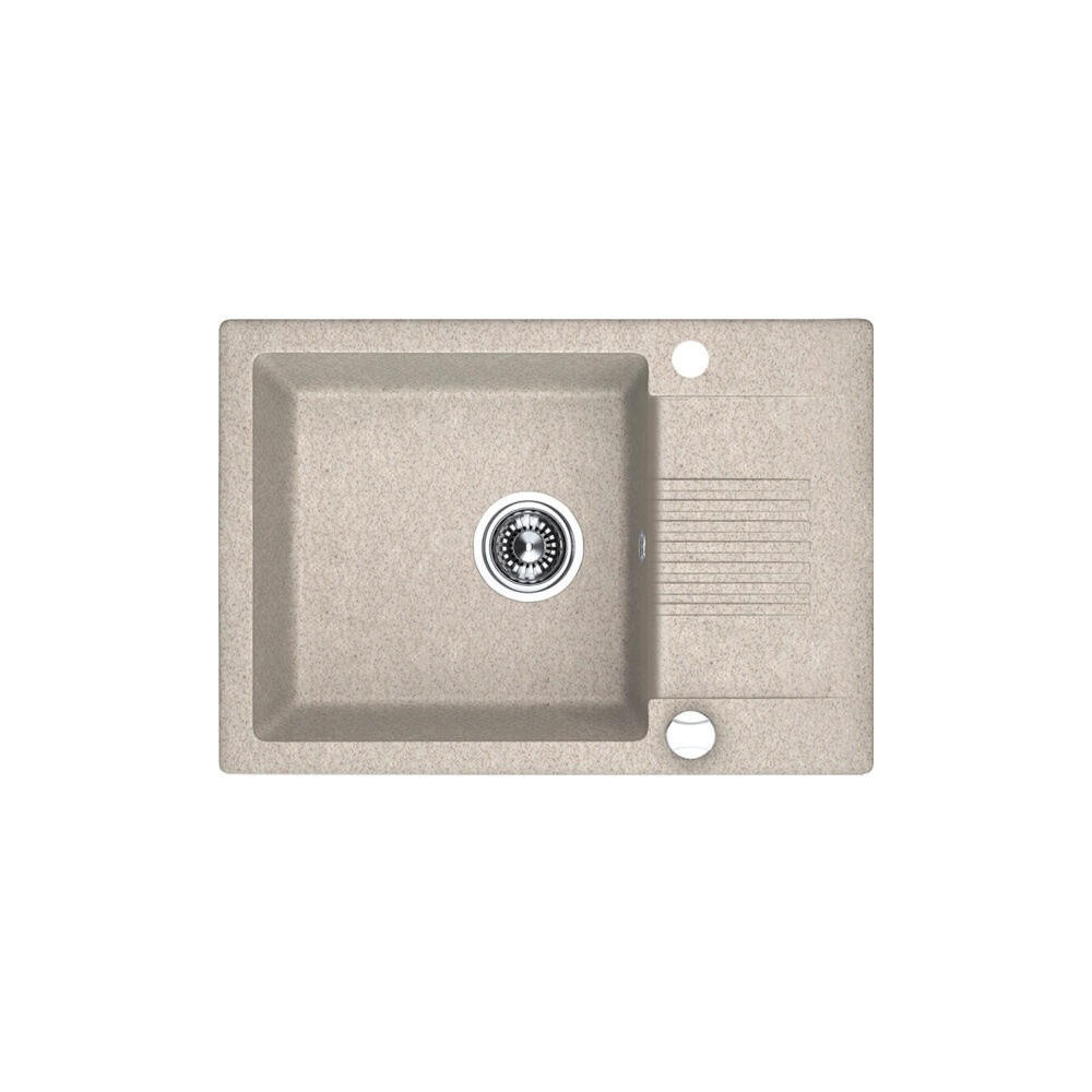 EINBAUSPÜLE Celia Beige, Einzelbecken, 44/65/18,5 cm - Beige, Stein (44/18.5/65cm) - bad land