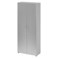 AKTENSCHRANK - 5 Ordnerhöhen 35/80/188 cm in Grau/Silberfarben - Silberfarben/Grau, Holzwerkstoff (80/188/35cm) - bümö