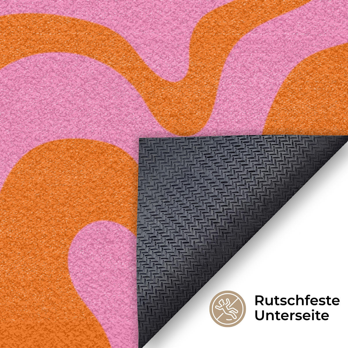 ROHOŽKA Vzor - růžová - oranžová - abstraktní - moderní 120x80 cm - růžová, textil/umělá hmota (120/0.4cm) - MuchoWow