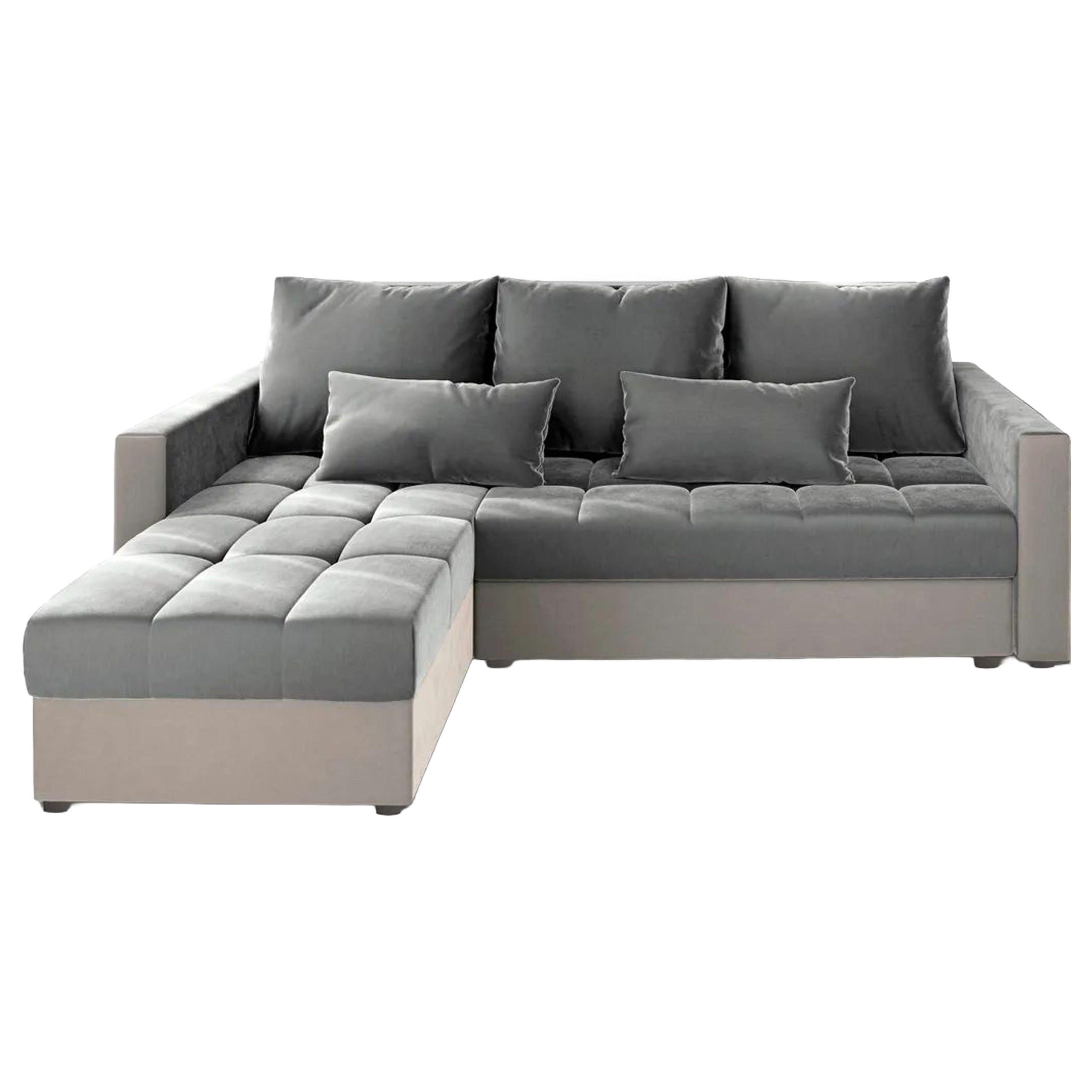 Masseno Ecksofa Hellgrau, Beige 220x140 cm
