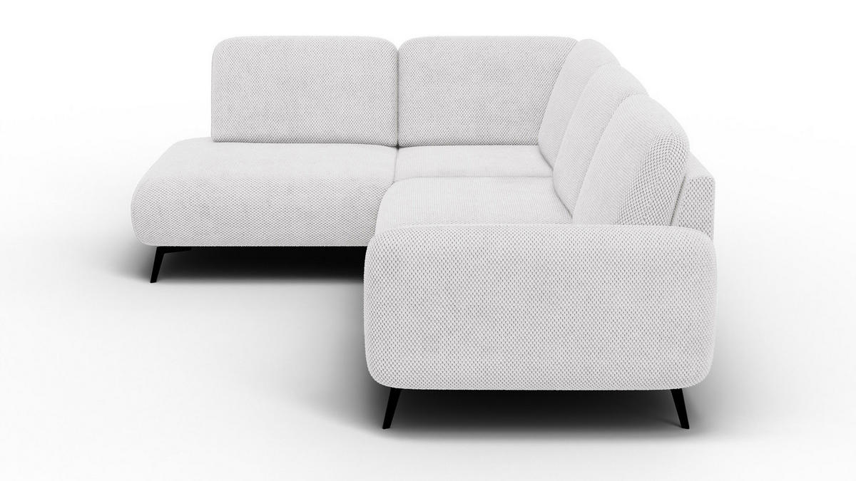 ECKSOFA FEBE 5-Sitzer links, creme - Creme/Schwarz, Holz/Textil (271/190cm) - Courtois Laville