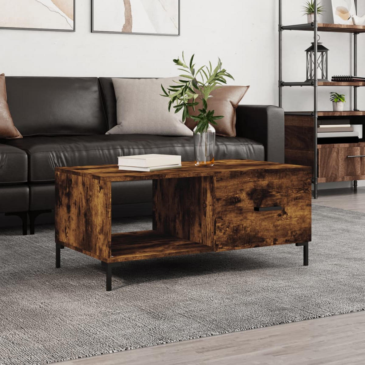 COUCHTISCH Räuchereiche 90x50x40 cm Holzwerkstoff - Braun, Holzwerkstoff (90/50/40cm) - furnicato