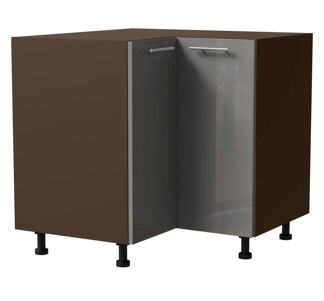 Feldmann-Wohnen Eckunterschrank Grau, Dunkelgrau 84x82x84 cm