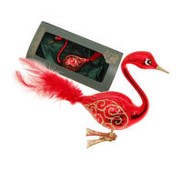 CHRISTBAUMSCHMUCK Schwan Rot 5cm (Glas / 1 Stk.) - Rot, Glas (3/5/9cm) - Krebs Glas Lauscha