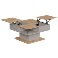 COUCHTISCH Movira Beige 80 x 45 cm mit Staufächern - Honigeiche/Beige, Holzwerkstoff (45/80/80cm) - Vicco