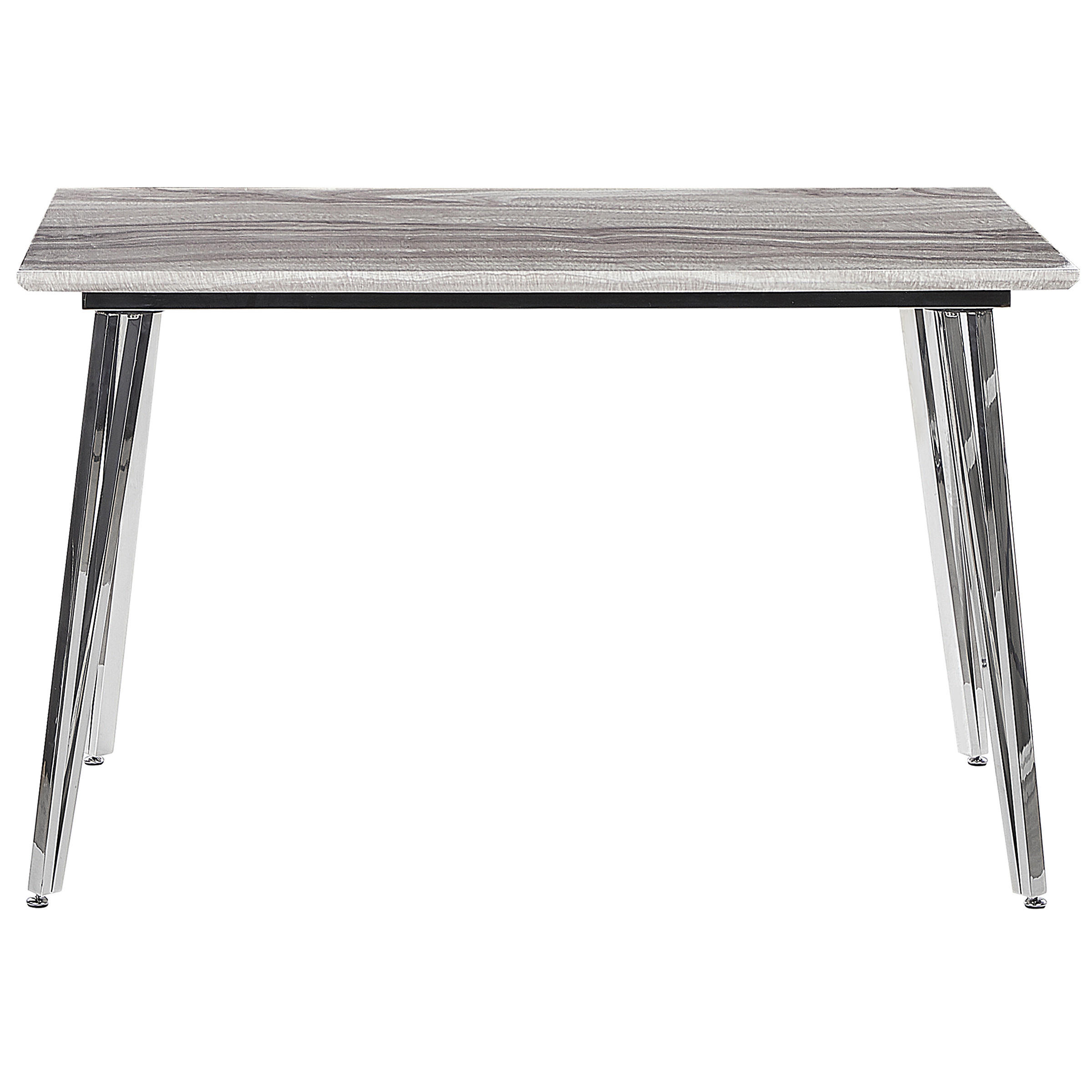 ESSTISCH 120/70/75 cm Weiß, Silberfarben Rechteckig Greyton - Weiß, Holzwerkstoff (120/70/75cm) - Beliani