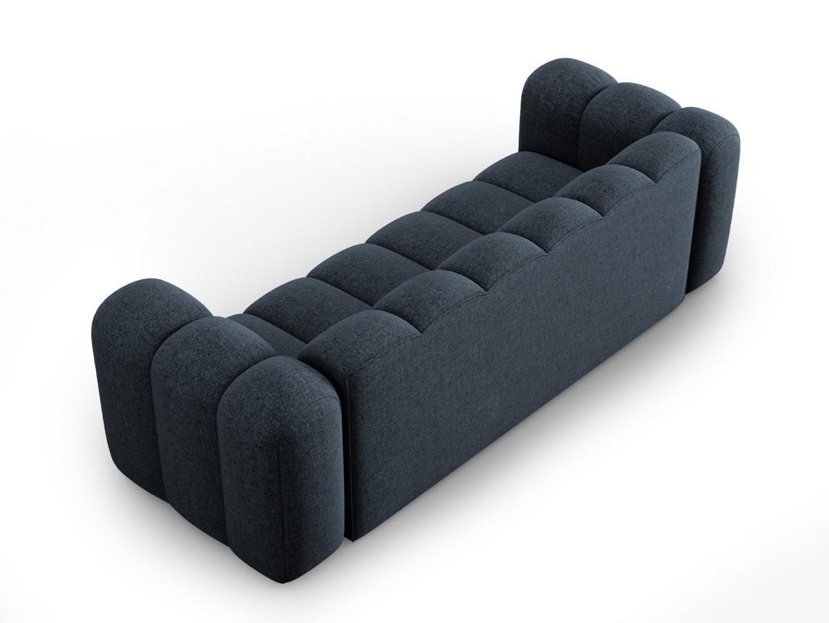 SOFA Lupine aus Chenille-Stoff königsblau 3 Sitzplätze - Dunkelblau, Textil (95/70/230cm) - Micadoni
