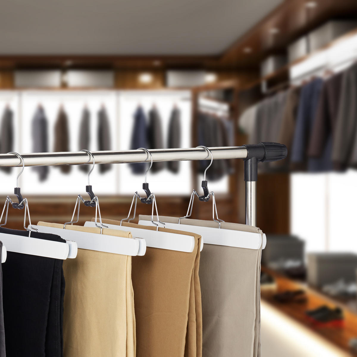 12XKLJUC za hlače - bela, kovina/tekstil (25/17/2.3cm) - Relaxdays