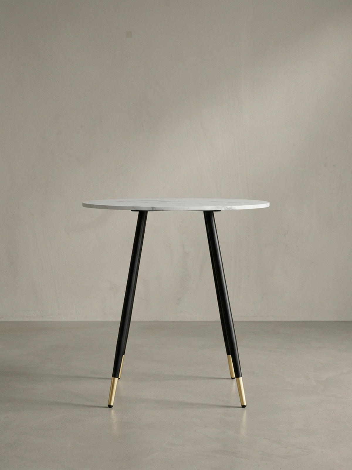 ESSTISCH Marmoroptik Metall Rund Modern, Weiß 75x75x76 cm - Goldfarben/Weiß, Holzwerkstoff/Metall (75/75/76cm) - KADIMA DESIGN