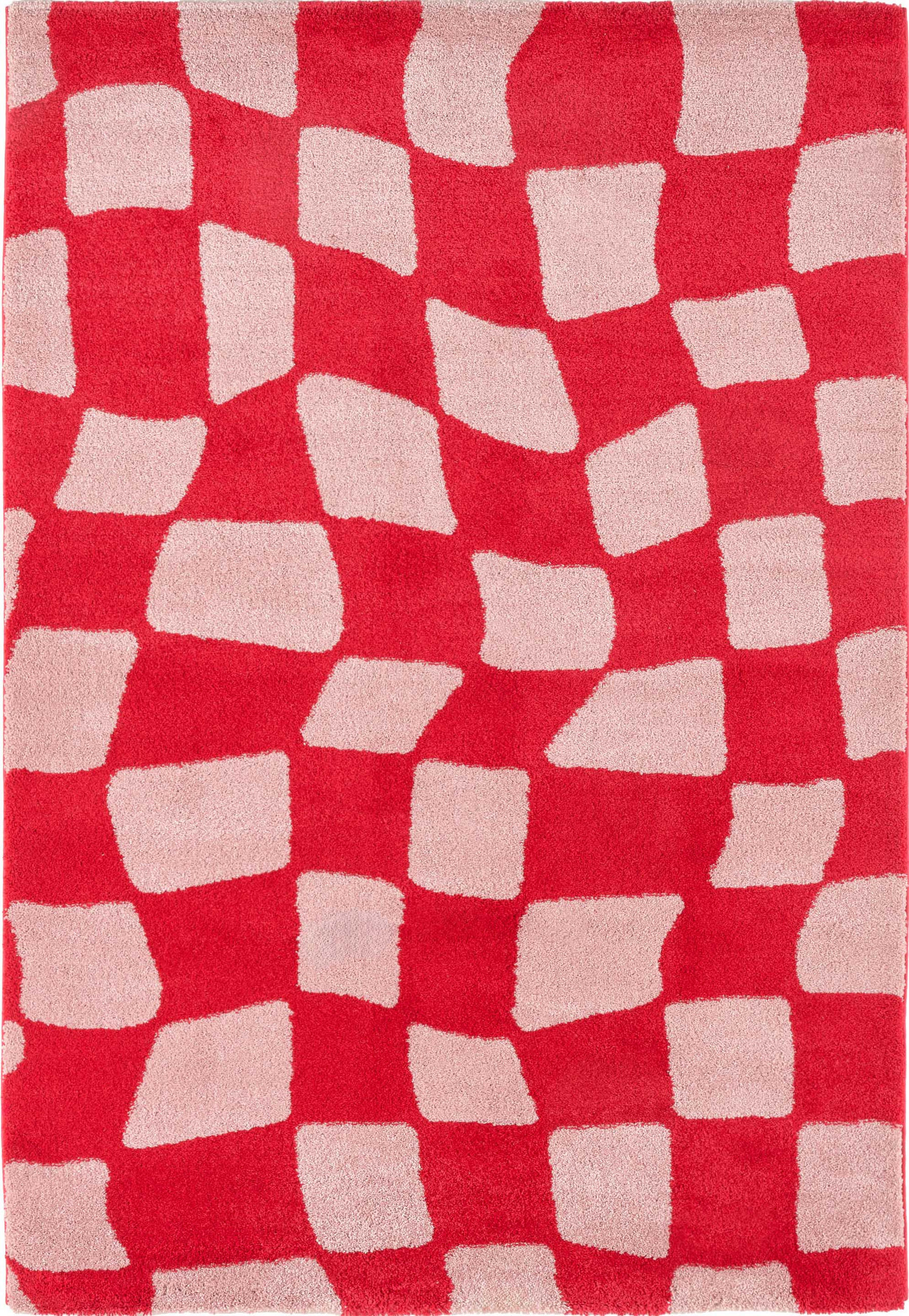 TEPPICH vintage karos rot Groovy 80x140 cm - Rot, Textil (80/140cm) - Nazar Rugs