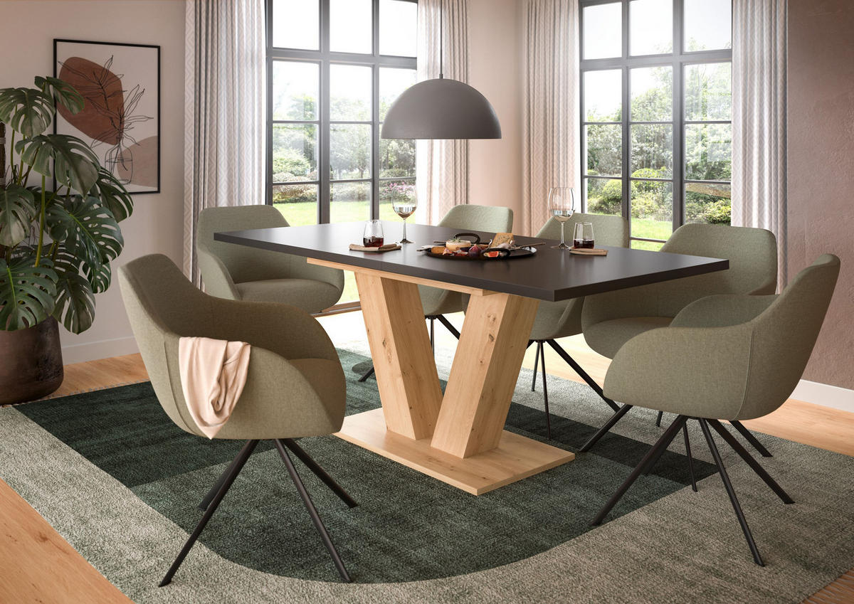 ESSTISCH Velo (B/H/T: ca. 150/76/90 cm) in Artisan Oak Nachbildung/grau - Eiche Artisan, Holzwerkstoff (90/150/76cm)