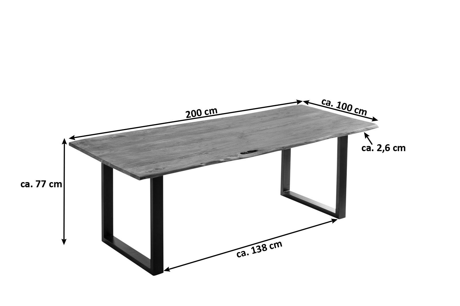 ESSTISCH LAURINA - Nussbaumfarben/Walnussfarben, Holz/Metall (100/200/77cm) - SAM