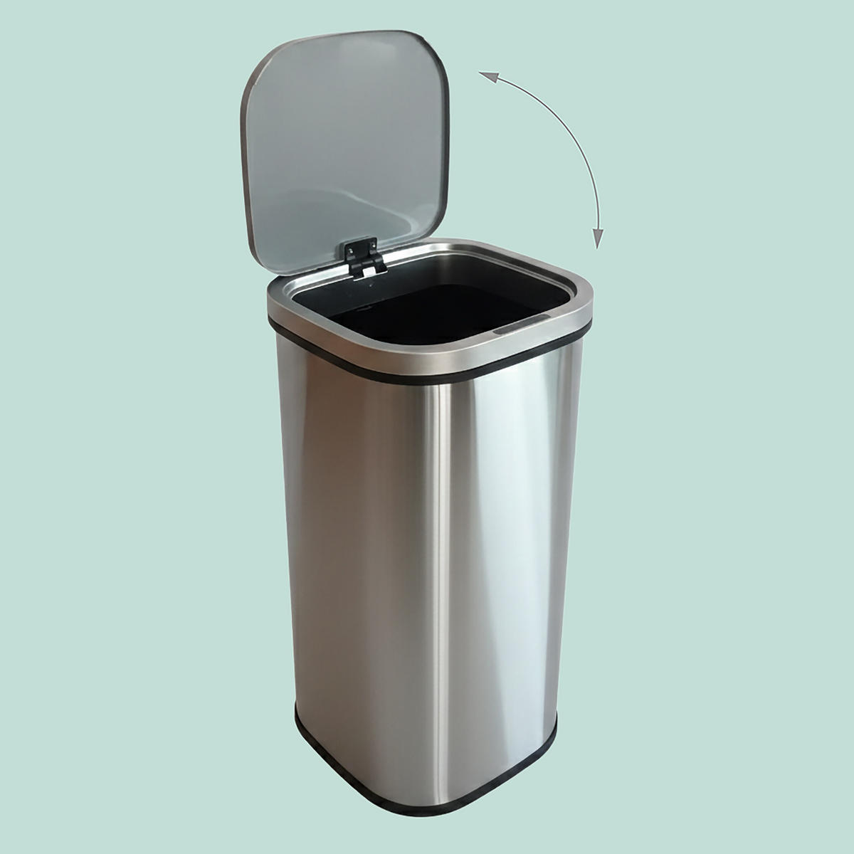 SENZOROVÝ kôš - strieborná, kov/plast (25/52.5/25cm) - Relaxdays