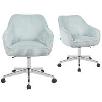 BÜROSTUHL Mika-Noel 2er-Set - Chromfarben/Hellblau, Textil/Metall (60/79/61cm) - DUBI Möbel