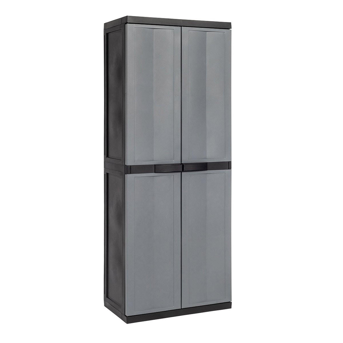 MEHRZWECKSCHRANK , S-Free, 3 Einlegeböden, 65x37x165 cm - Grau, Kunststoff (65/165/37cm)